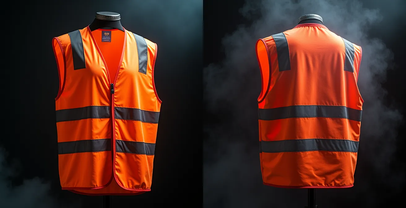 Comparaison visuelle de bandes réfléchissantes avant et après différents types de lavage