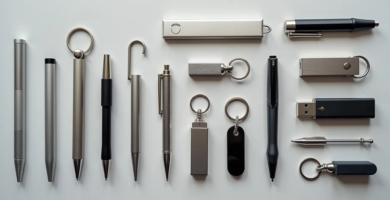 Comparaison de différents contrastes de matériaux sur objets promotionnels