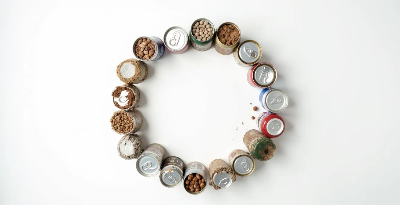 Transformation visuelle de matières recyclées en nouveaux produits durables