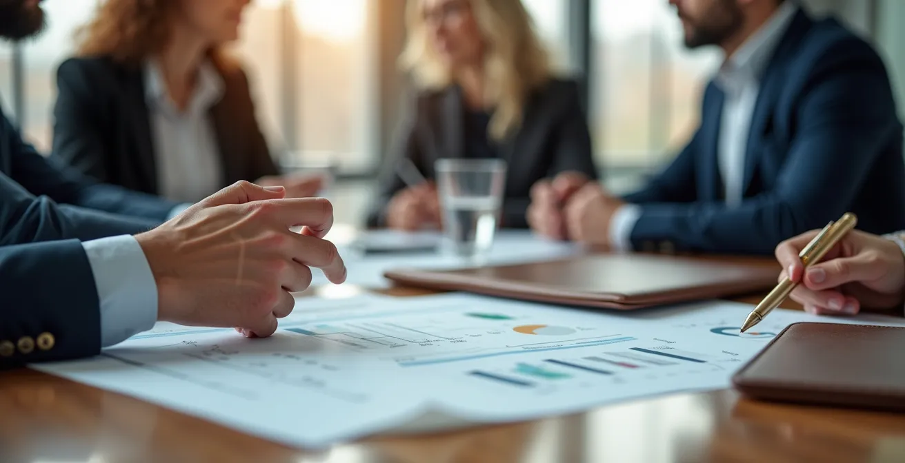 Salle de formation moderne avec participants professionnels en session de travail collaborative