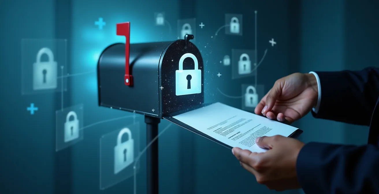 Interface de collecte sécurisée d'adresse avec symboles de protection des données