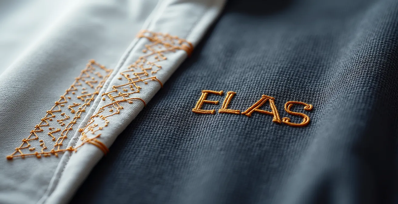 Comparaison visuelle entre vêtements avec différents types de marquage publicitaire